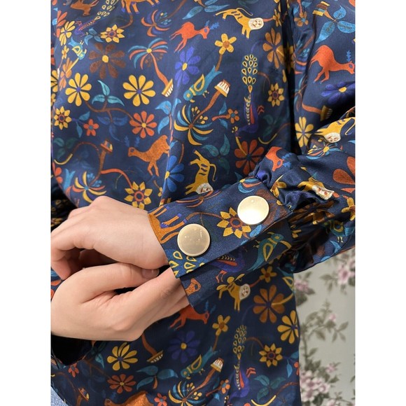 Soi Paris Blue Blouse Victoire Jaipur Mon Amour Sezane Style Sz 44, L-XL - Picture 14 of 16